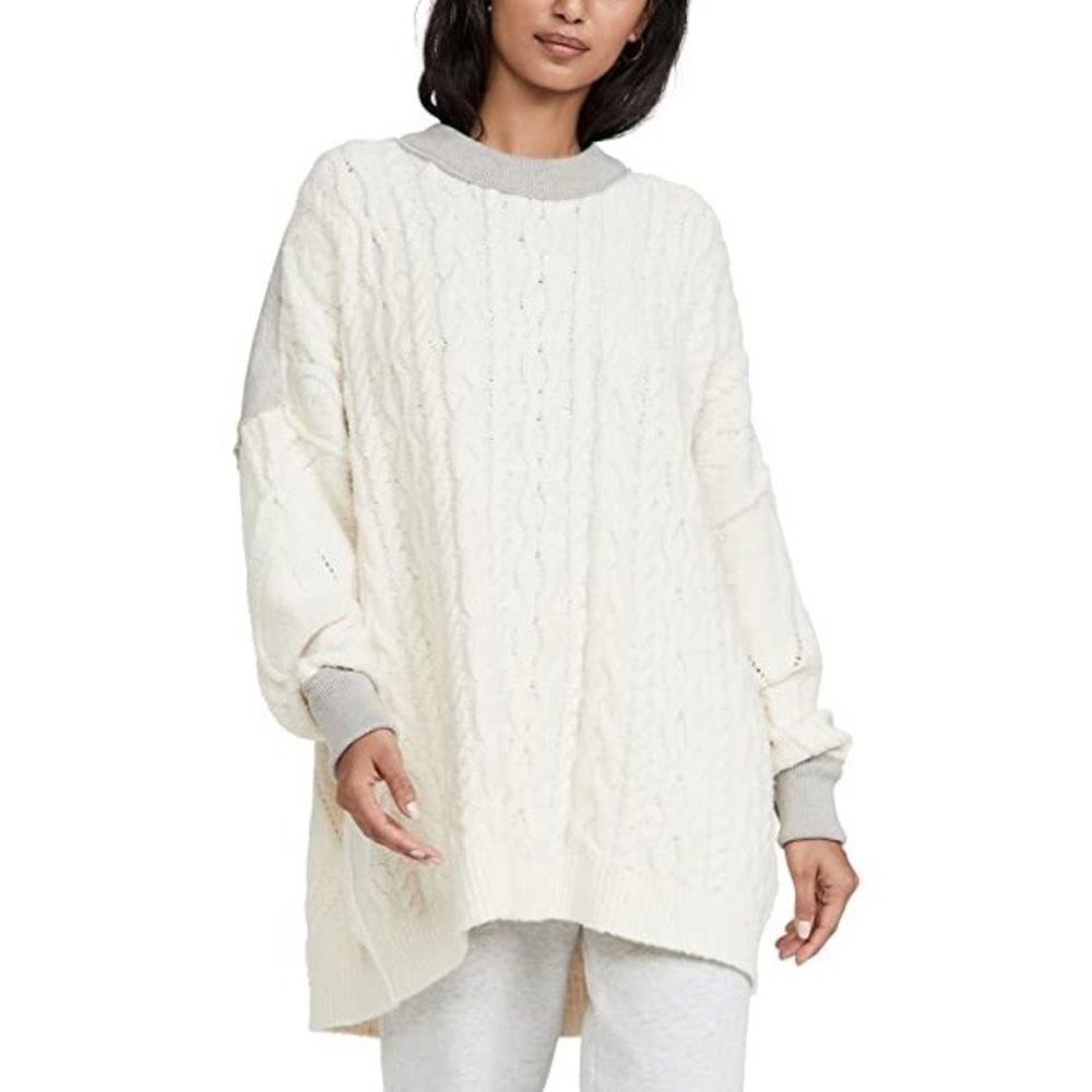 Free people Revolve women’s sweater tunic Olympic oversized cable knit Size Xs